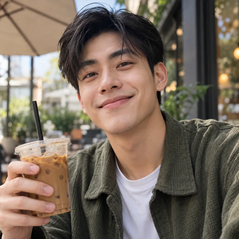 Creator giới thiệu ly cà phê tại quán — ảnh minh họa