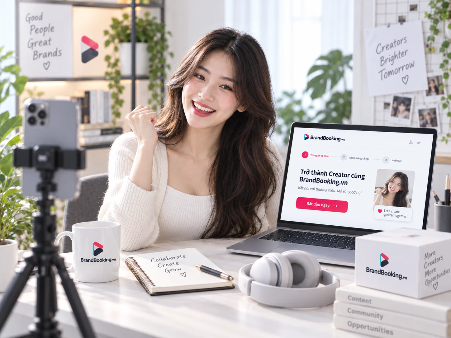 Creator chuẩn bị giới thiệu kênh để hợp tác KOC/KOL cùng BrandBooking — ảnh minh họa
