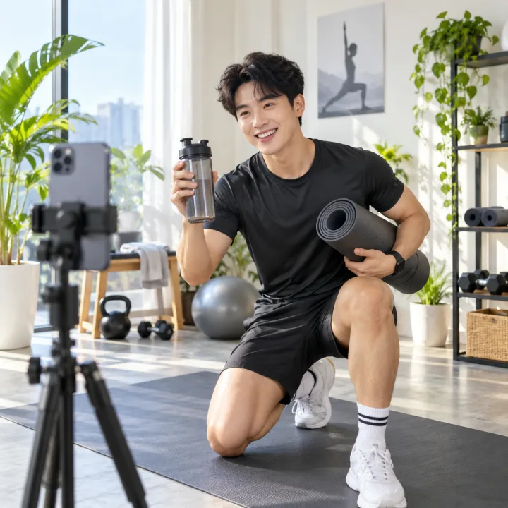 Creator giới thiệu dụng cụ vận động trước camera — ảnh minh họa